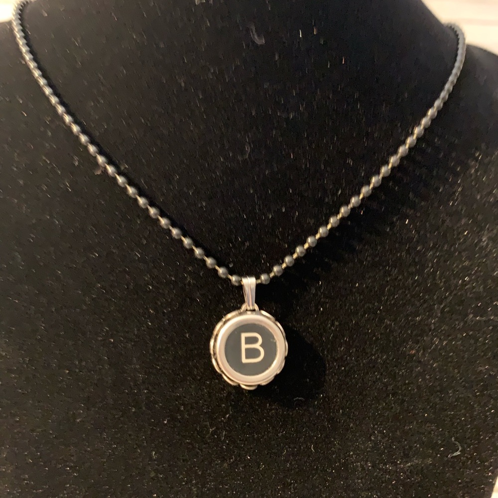 Vintage Typewriter Key “B” Necklace Ball Chain Hand Crafted
